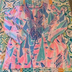 Lilly Pulitzer silk sailboat tunic blouse